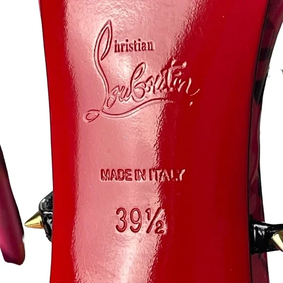 Christian Louboutin Spikes Choca Lux 120 Pat Metrograf Heels Sandals 39.5/9.5 - Picture 11 of 13